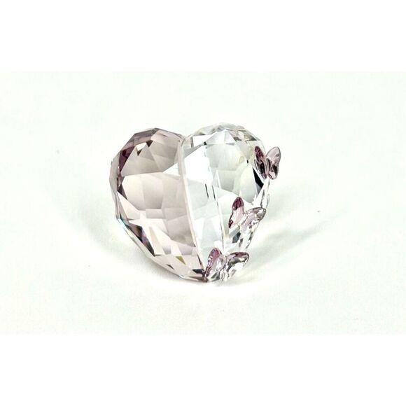 Swarovski Crystal Love Heart with Butterflies Violet Amethyst Crystal Small 1143 - Picture 1 of 4